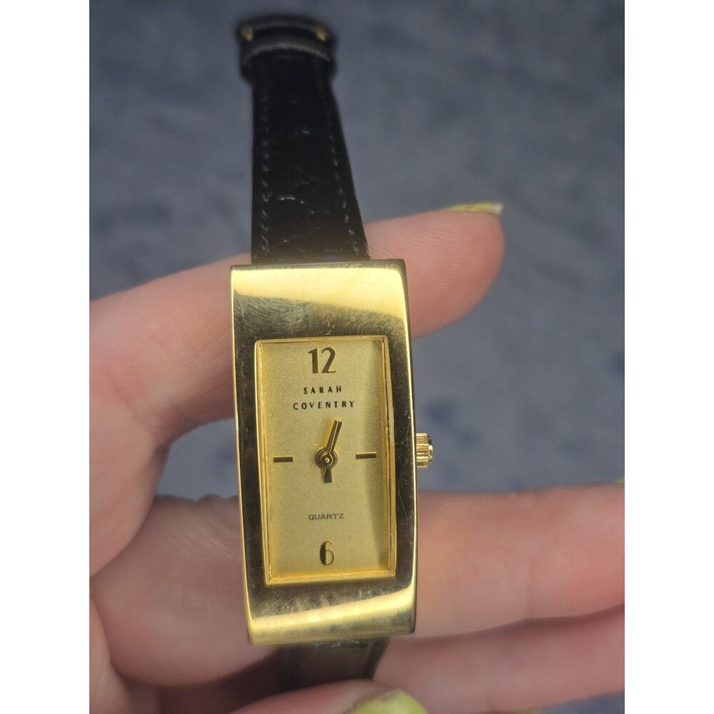 Sarah Coventry Women's Rectangle Quartz Wristwatch Bill Blass Vintage 1980s